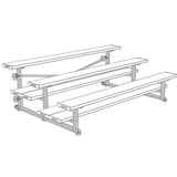 Bleacher - 7-1/2 ft. (3 Row - Double Foot Plank) - Tip & Roll - BLDP-375TRGPC