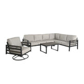 Hixon Panel Sectional Deep Seating Set (7 Piece Set)