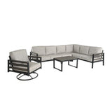 Hixon Panel Sectional Deep Seating Set (7 Piece Set)