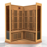 Maxxus 3-Person Corner Near Zero EMF Under 2MG FAR Infrared Sauna Red Cedar