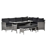 Outsunny 4 Piece Patio Wicker Dining Sets - 860-109CG