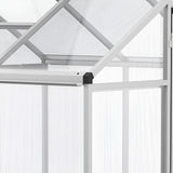Outsunny 6' L x 6' W Walk-In Polycarbonate Winter Greenhouse - 845-243