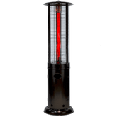 RADtec Ellipse Flame 78-Inch Tall Black Propane Patio Heater with Ruby Glass 80-ELL-FLM-HT