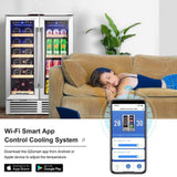 BODEGAcooler 24" Wine and Beverage Cooler Dual Zone 19 Bottles and 57 Cans - JC-115DR