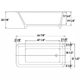 Whitehaus Angled Freestanding Acrylic Soaking Footed Bathtub - WHSQ170BATH