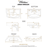 Whitehaus Large Rectangular Bathroom Sink with Integrated Oval Bowl - AR864-MNSLEN