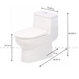 Whitehaus Magic Dual Siphonic Flush One Piece Toilet - WHMFL3351-EB