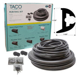 TACO Flex Vinyl Rub Rail Kit Black/Black Insert 1-7/8" x 1-3/8" - V11-3426BBK50-2