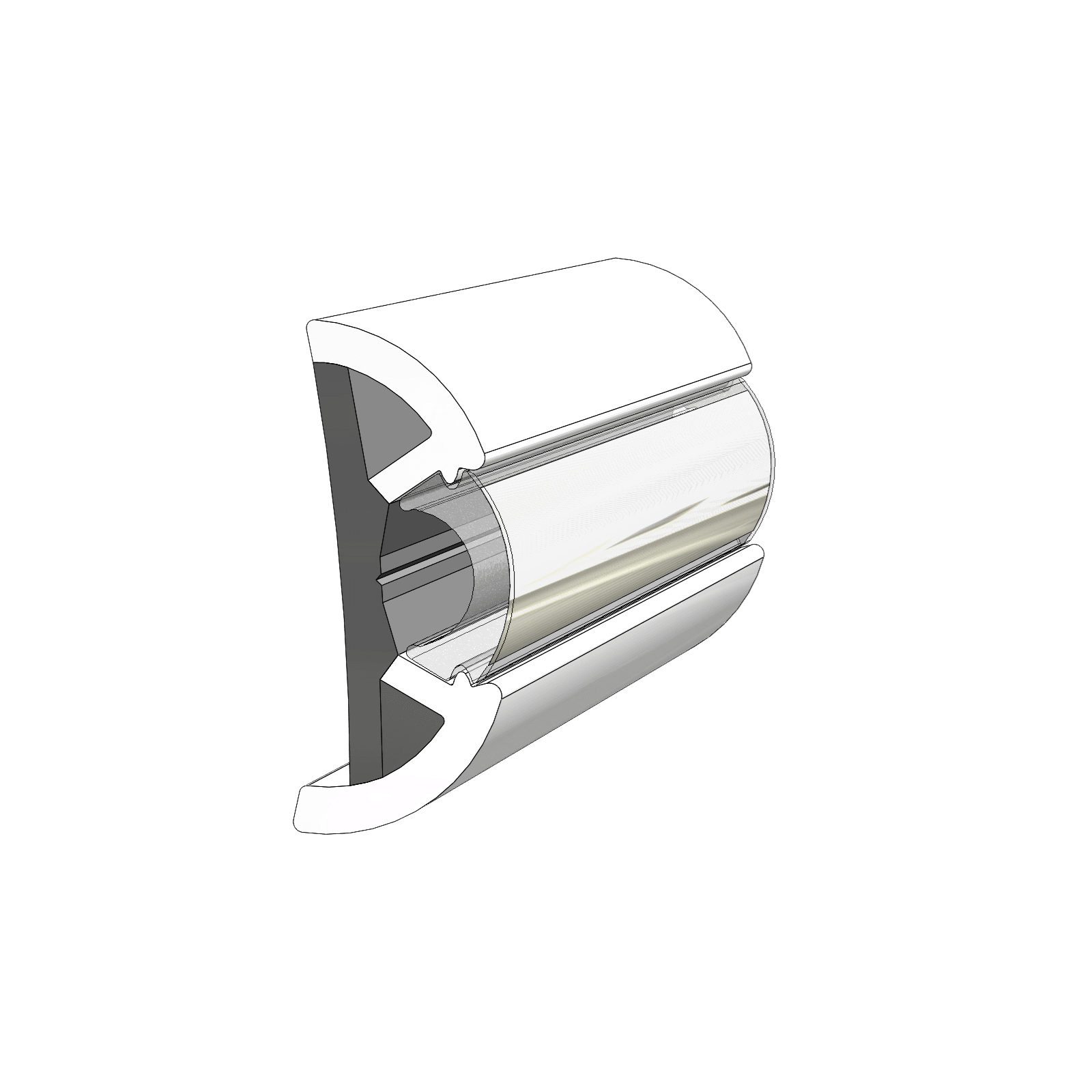 TACO Marine 2-1/2" X 1" Large Suproflex Rub Rail 100' Grey - V11-9970GRD100D