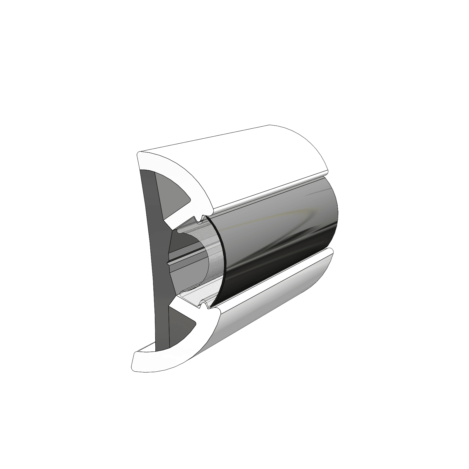 TACO Marine 2-1/2" X 1" Large Suproflex Rub Rail 100' Grey - V11-9970GRD100D