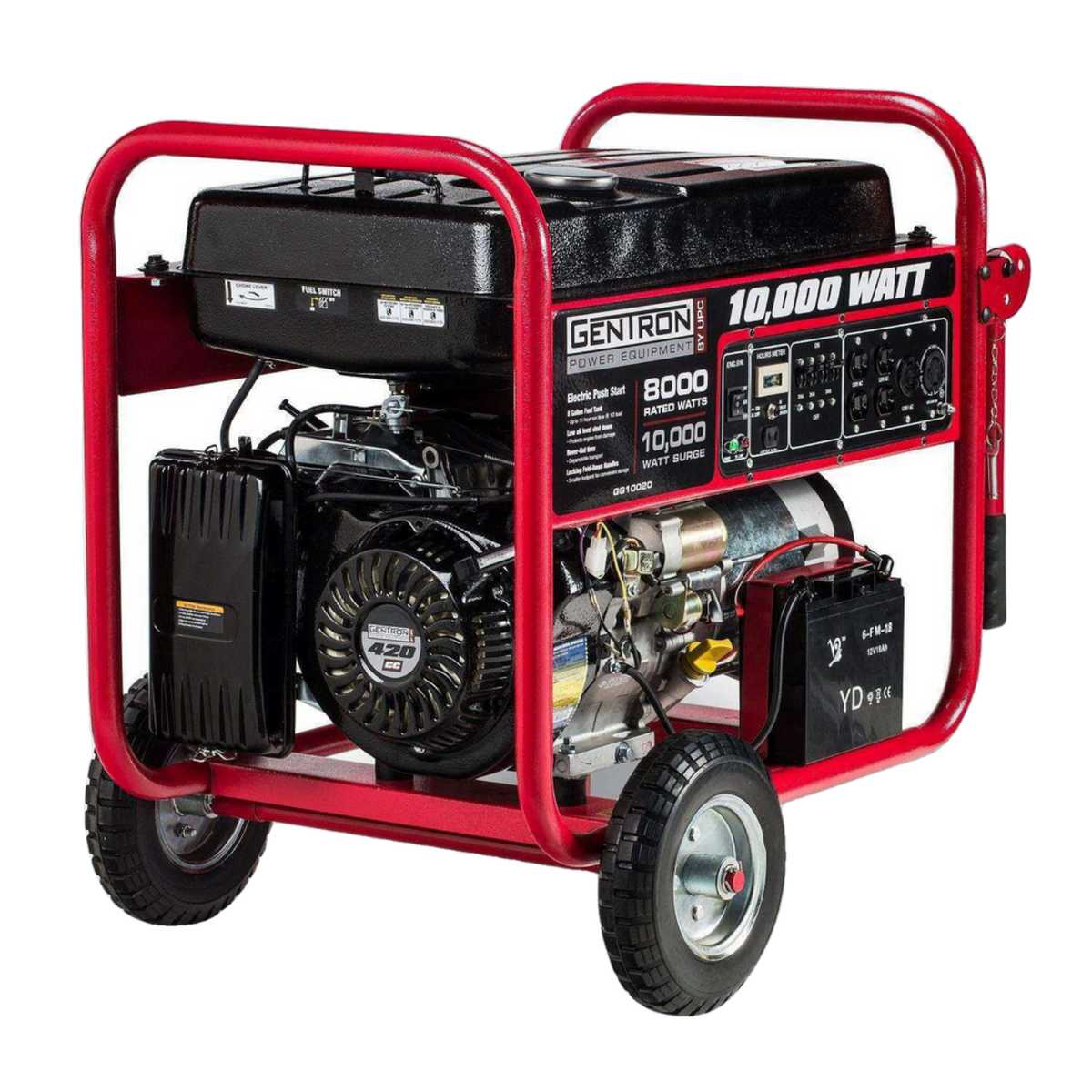 Gentron Gg10020c 8000w/1000w Electric Start Portable Gas Generator Carb Compliant New - GG10020C