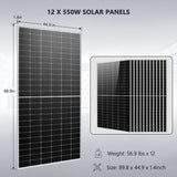 Sun Gold OFF GRID SOLAR KIT 12 X 550 WATTS SOLAR PANELS 25.6KWH LITHIUM BATTERY 10KW SOLAR INVERTER 48VDC 120V/240V SGR-10K25S