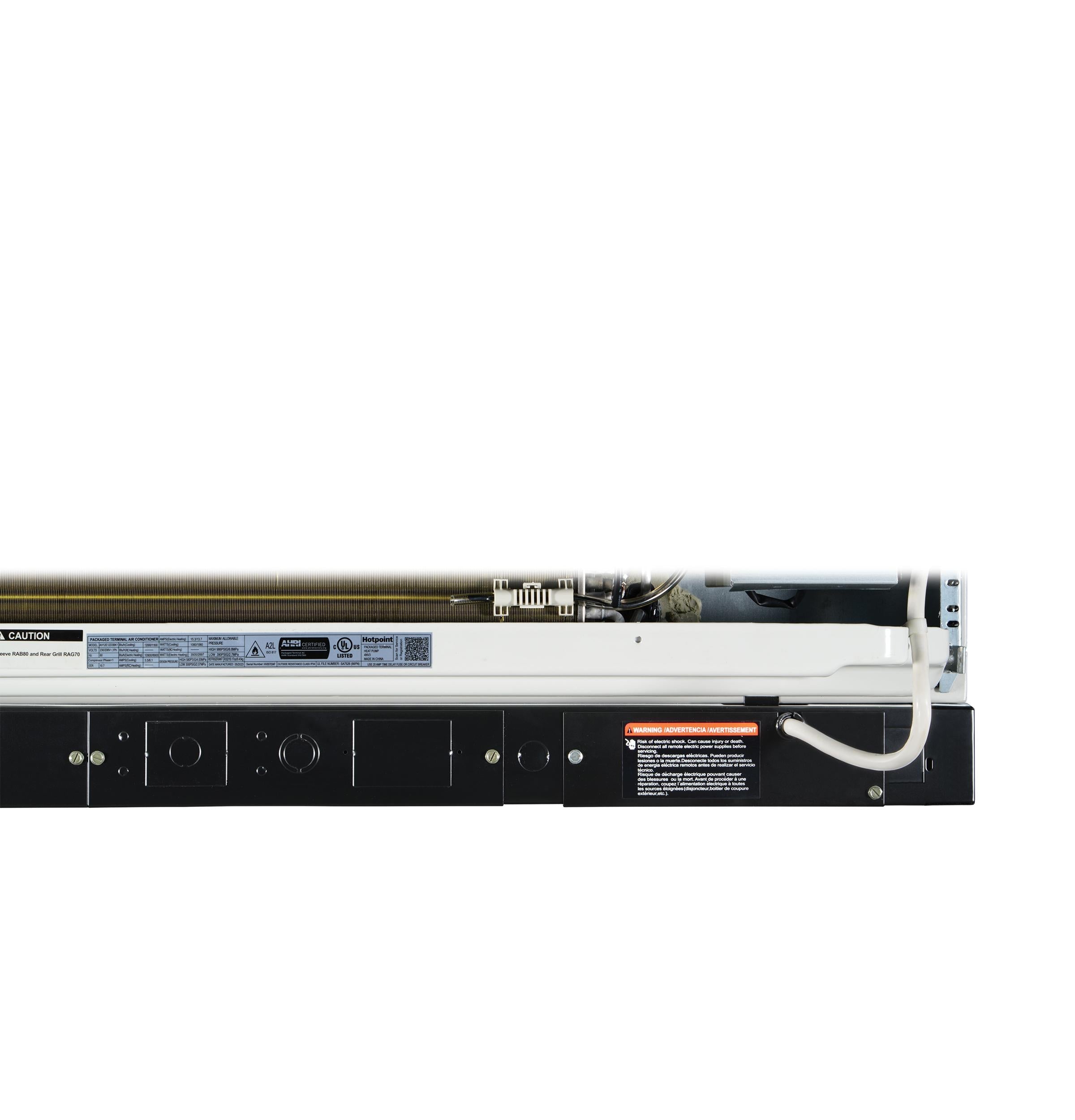 HOTPOINT PTAC Heat Pump Unit with Electric Heat Backup 230/208V, 30amp - AH12H12D5B-KT