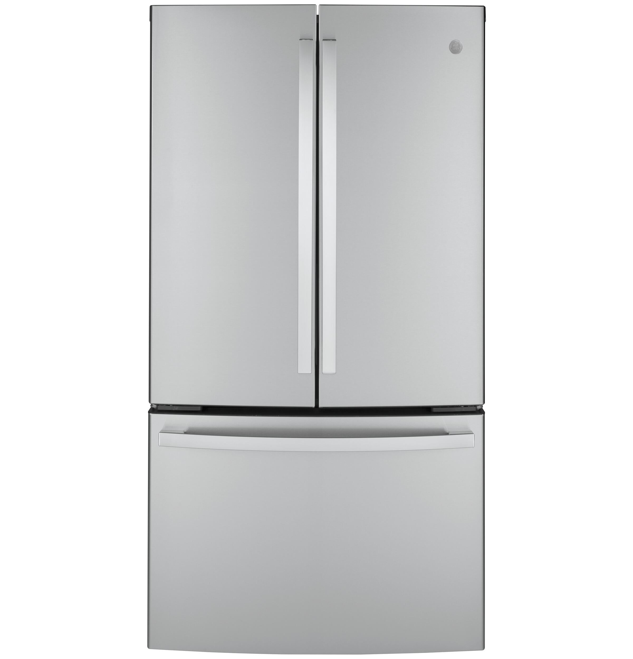 GE APPLIANCES GWE23GYNFS GE® ENERGY STAR® 23.1 Cu. Ft. Counter-Depth Fingerprint Resistant French-Door Refrigerator - GWE23GYNFS-KT
