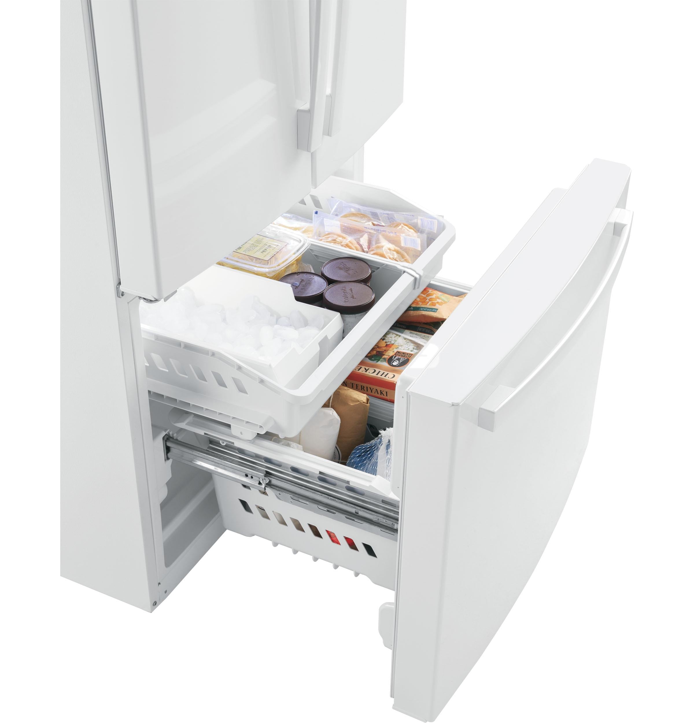 GE APPLIANCES GNE25JGKWW GE® ENERGY STAR® 24.7 Cu. Ft. French-Door Refrigerator - GNE25JGKWW-KT