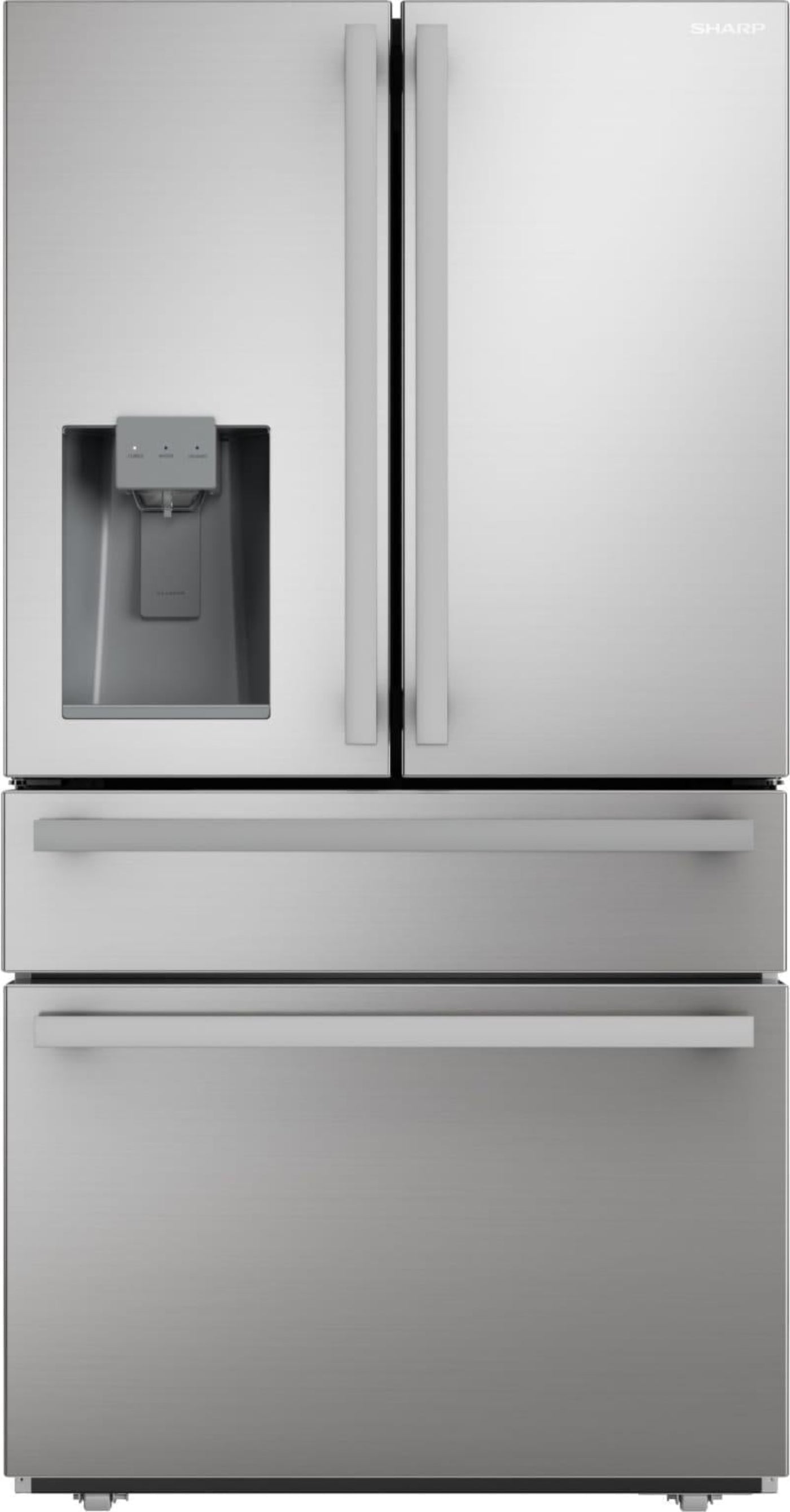 Sharp French 4-Door Counter-Depth Refrigerator with Water Dispenser  - SJG2254FS-KT-