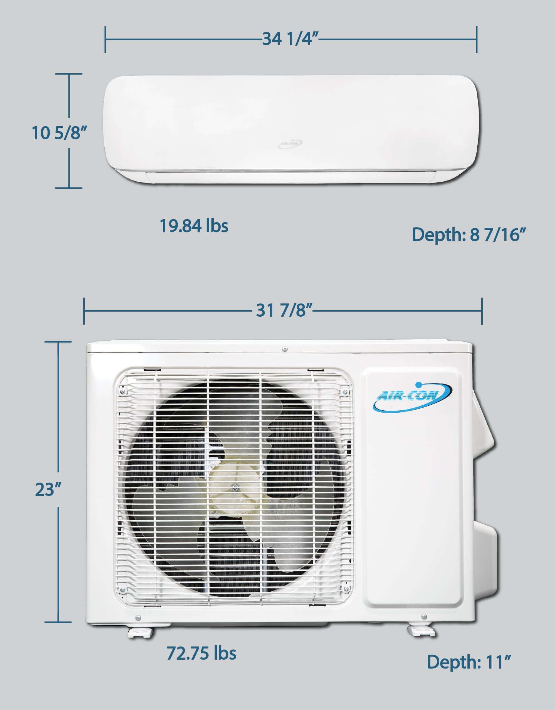 Air-Con Blizzard 9000 BTU 28 SEER Mini Split Air Conditioner 15ft Lineset & Wiring - ABZCI/EM4H4S09