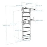 BenchK Swedish Ladder w/ Dip Bar & Rack - White