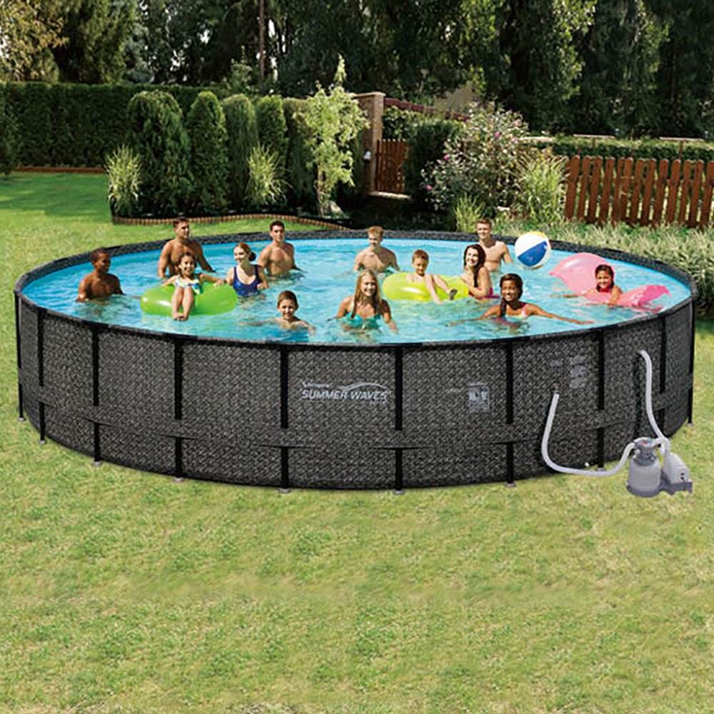 Summer Waves Elite 24ft x 52in Pool Set and Kokido Telsa 5 Handheld Pool Vacuum - 143117