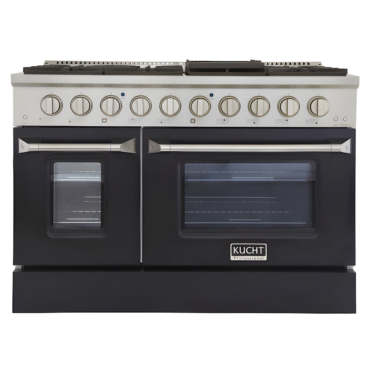 Kucht 48" Pro-Style Natural Gas Dual Fuel Range with 4 Burners in Black - KDF482-K