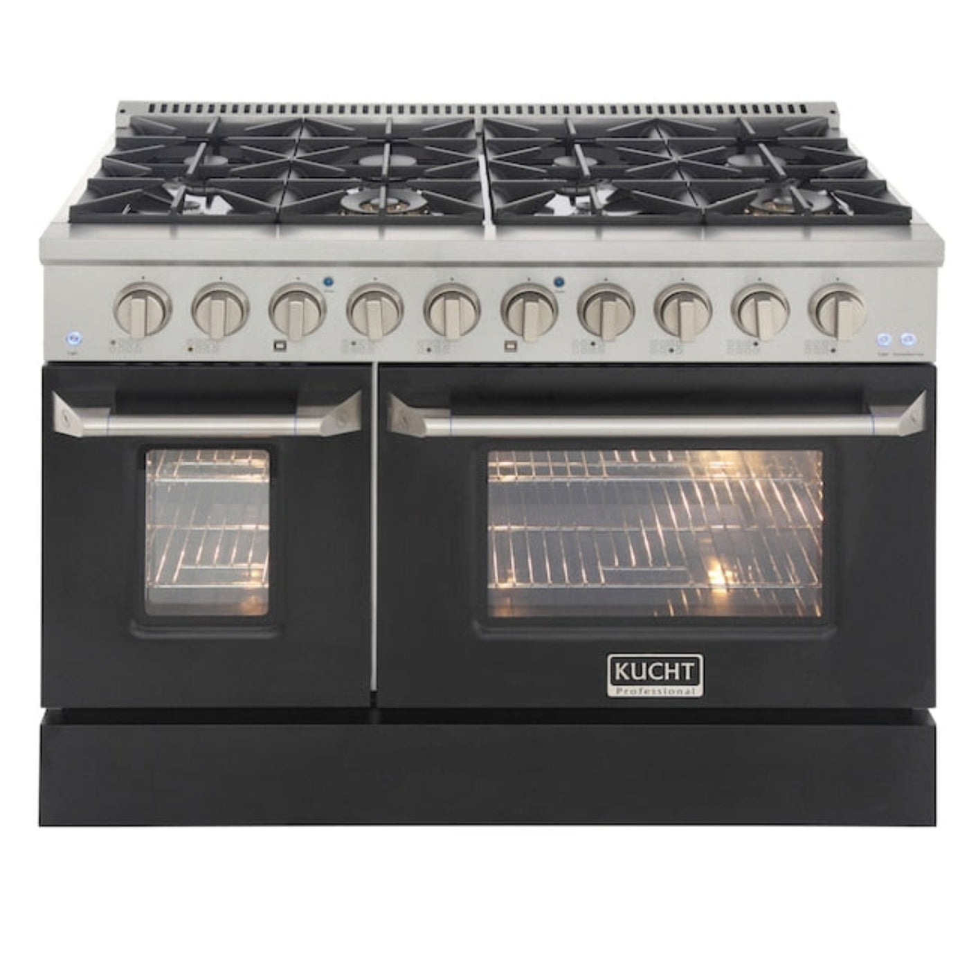 Kucht 48" Pro-Style Propane Gas Dual Fuel Range with 4 Burners in Black -  KDF482/LP-K