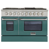 Kucht 48" Pro-Style Natural Gas Dual Fuel Range with 4 Burners in Green - KDF482-G