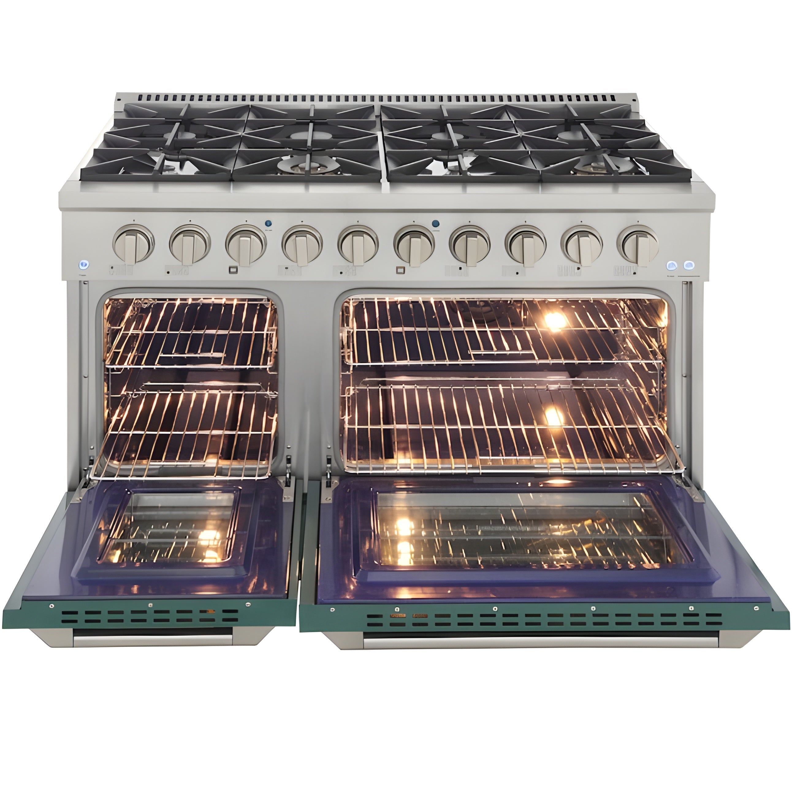 Kucht 48" Pro-Style Natural Gas Dual Fuel Range with 4 Burners in Green - KDF482-G