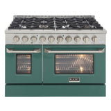 Kucht 48" Pro-Style Propane Gas Dual Fuel Range with 4 Burners in Green - KDF482/LP-G