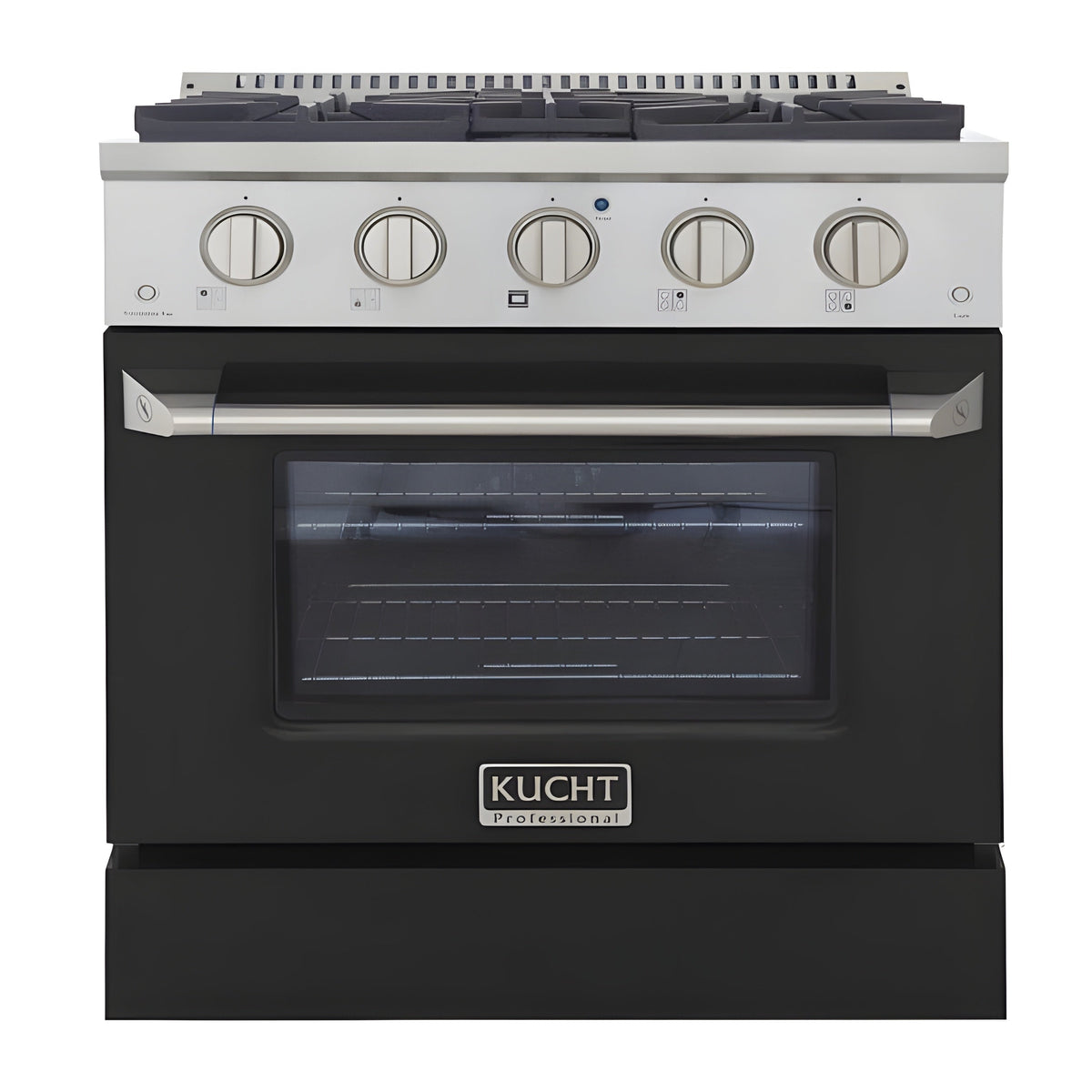 Kucht 30" Pro-Style Natural Gas Dual Fuel Range with 4 Burners in Black - KDF302-K