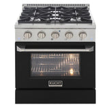 Kucht 36" Pro-Style Propane Gas Dual Fuel Range in Black with Gold Accents - KDF362/LP-K-GOLD