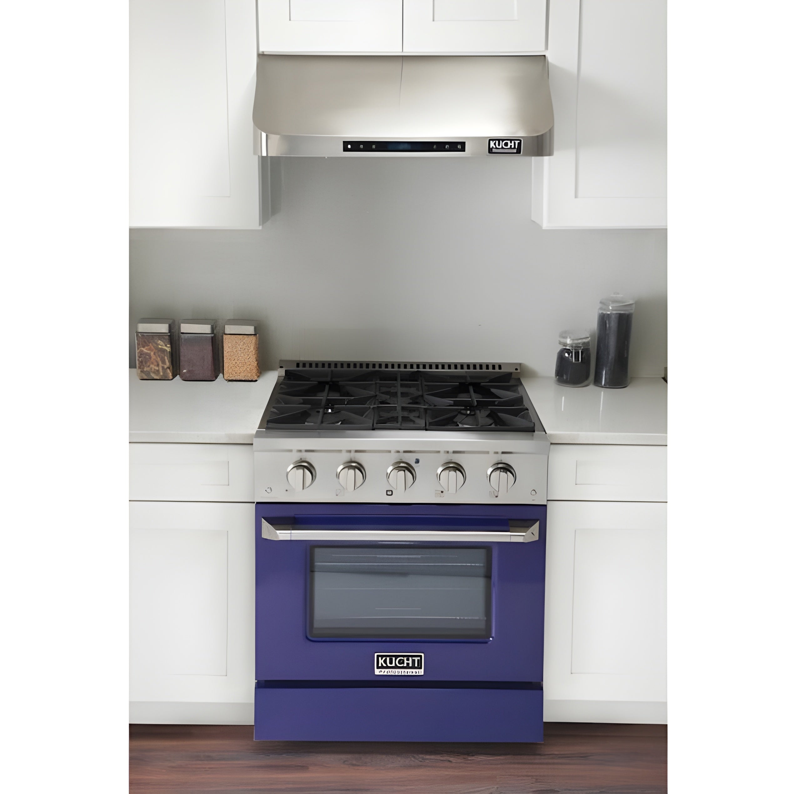 Kucht 30" Pro-Style Natural Gas Dual Fuel Range with 4 Burners in Blue - KDF302-B