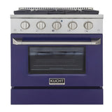 Kucht 30" Pro-Style Natural Gas Dual Fuel Range with 4 Burners in Blue - KDF302-B