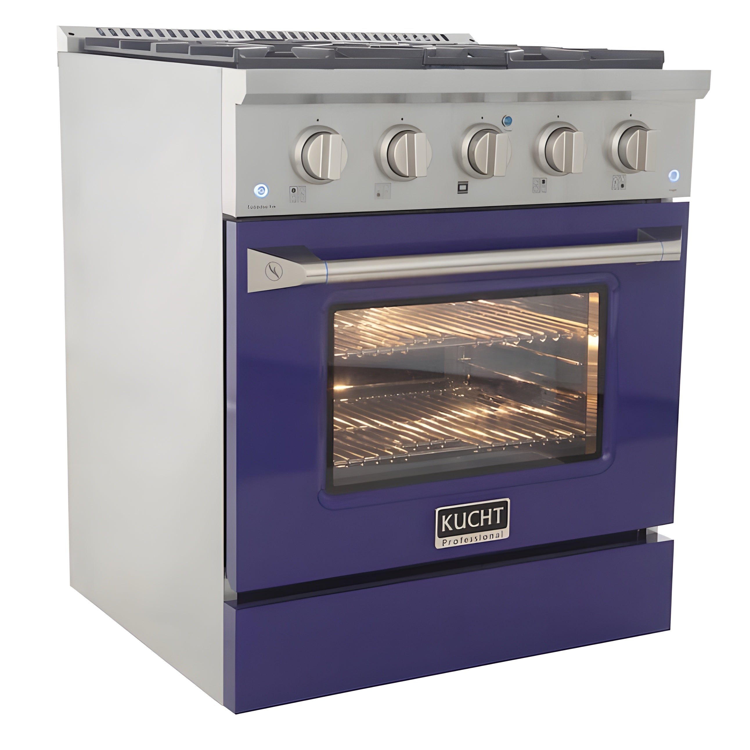 Kucht 30" Pro-Style Natural Gas Dual Fuel Range with 4 Burners in Blue - KDF302-B