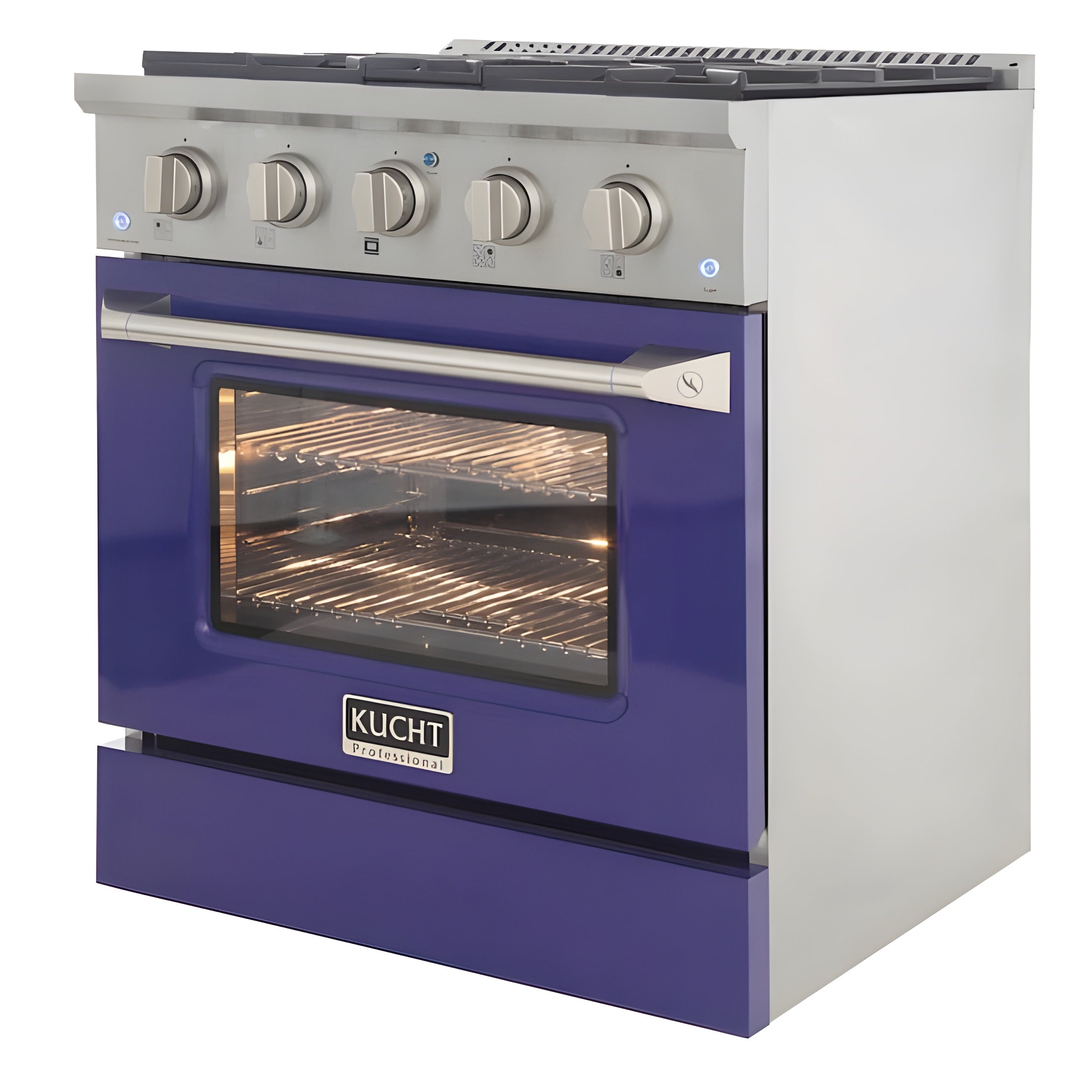 Kucht 30" Pro-Style Natural Gas Dual Fuel Range with 4 Burners in Blue - KDF302-B