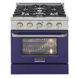 Kucht 30" Pro-Style Natural Gas Dual Fuel Range with 4 Burners in Blue - KDF302-B