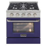 Kucht 30" Pro-Style Propane Gas Dual Fuel Range with 4 Burners in Blue - KDF302/LP-B