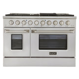 Kucht 48" Pro-Style Natural Gas Dual Fuel Range with 4 Burners in Stainless Steel - KDF482-S