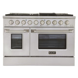 Kucht 48" Pro-Style Propane Gas Dual Fuel Range with 4 Burners in Stainless Steel - KDF482/LP-S