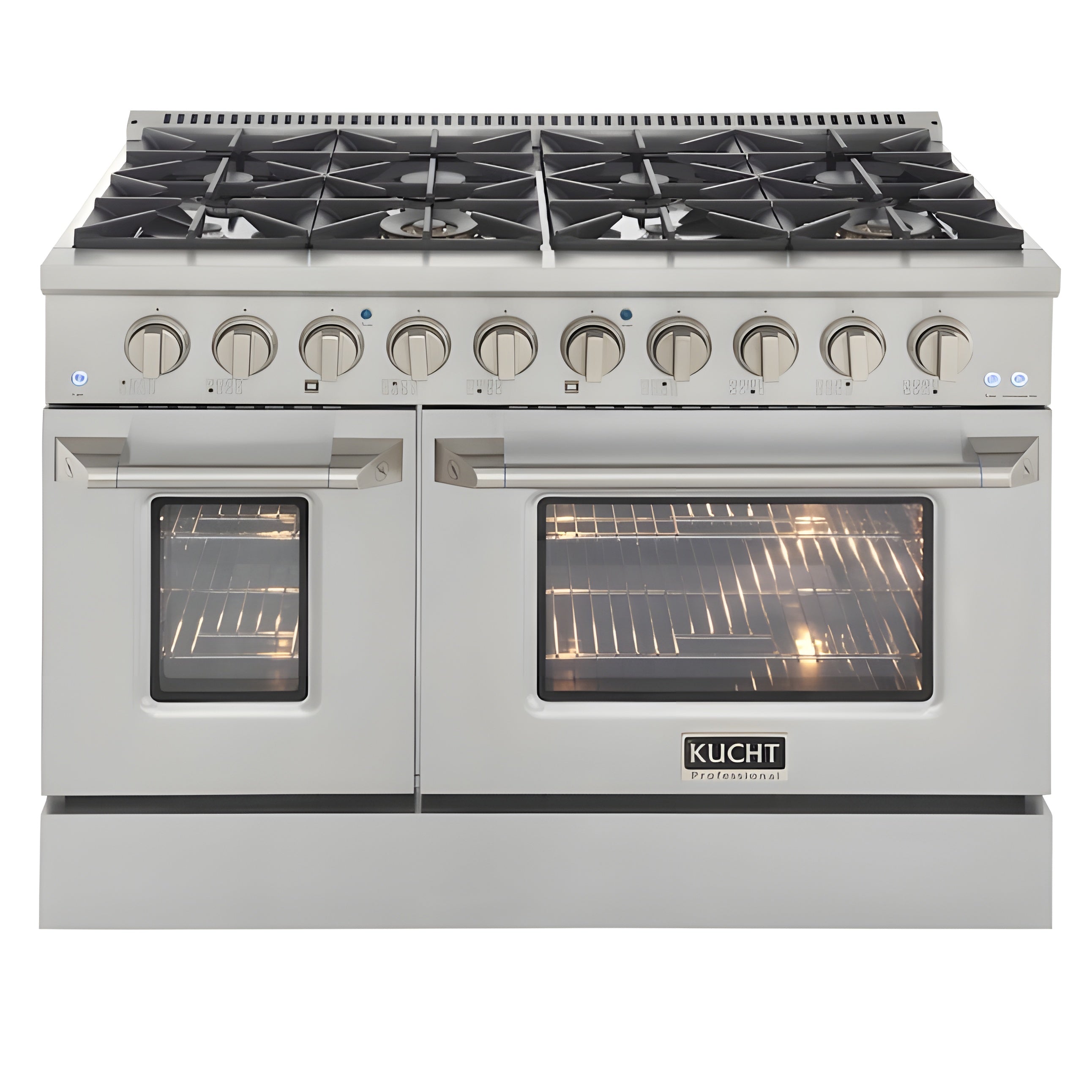 Kucht 48" Pro-Style Natural Gas Dual Fuel Range with 4 Burners in Stainless Steel - KDF482-S