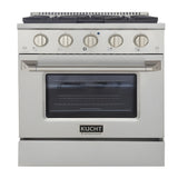Kucht Professional 30 in. 4.2 cu ft. Propane Gas Range with Silver Knobs - KNG301/LP-S