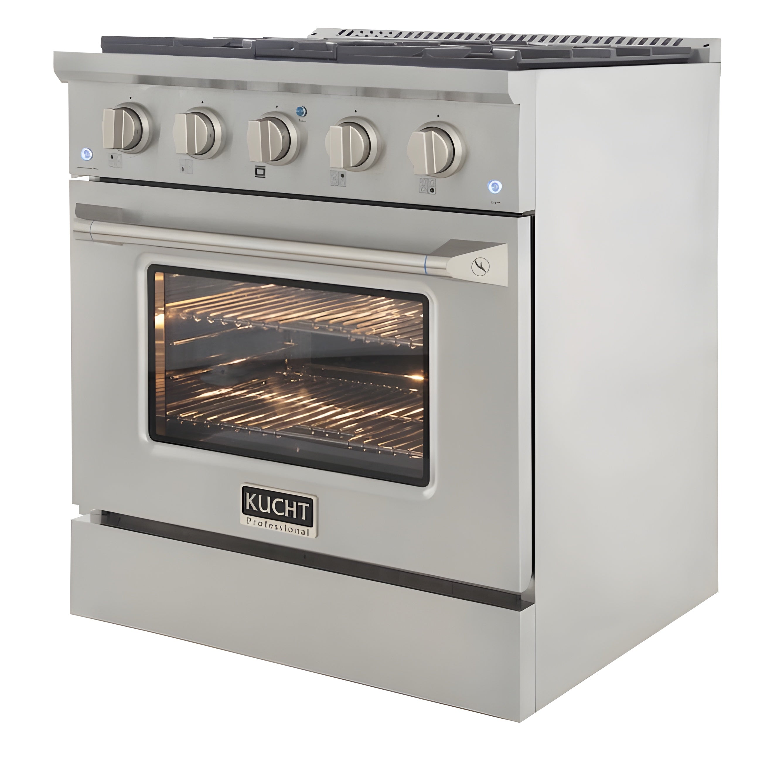 Kucht Professional 30 in. 4.2 cu ft. Propane Gas Range with Silver Knobs - KNG301/LP-S