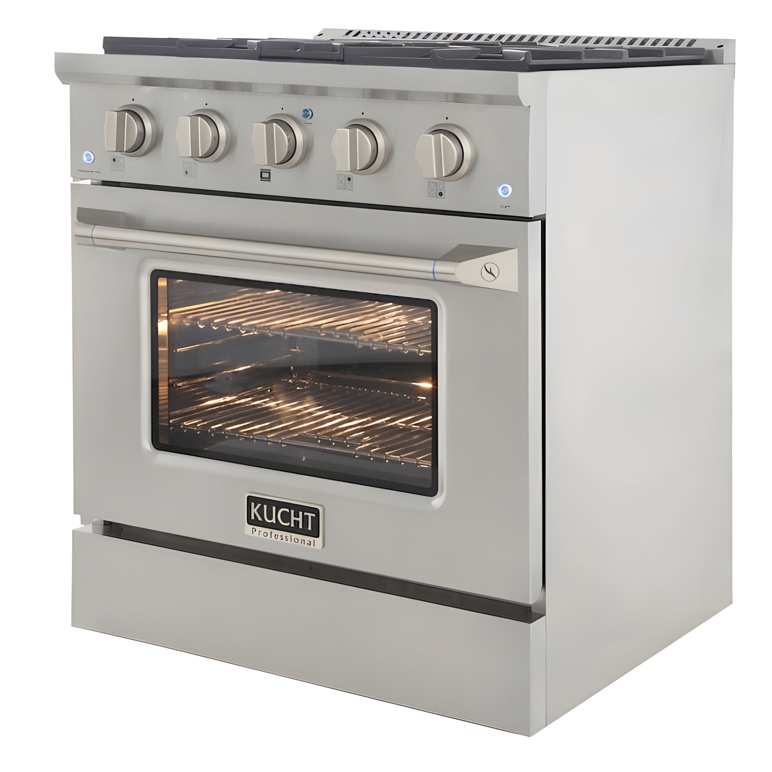 Kucht 30" Pro-Style Natural Gas Dual Fuel Range with 4 Burners in Stainless Steel - KDF302-S