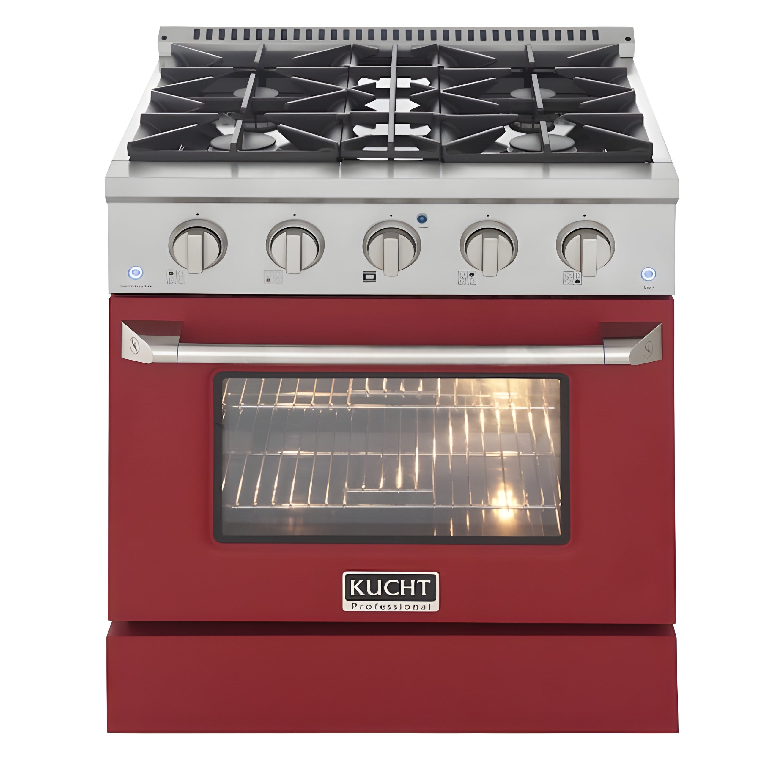 Kucht 30" Pro-Style Propane Gas Dual Fuel Range with 4 Burners in Red - KDF302/LP-R