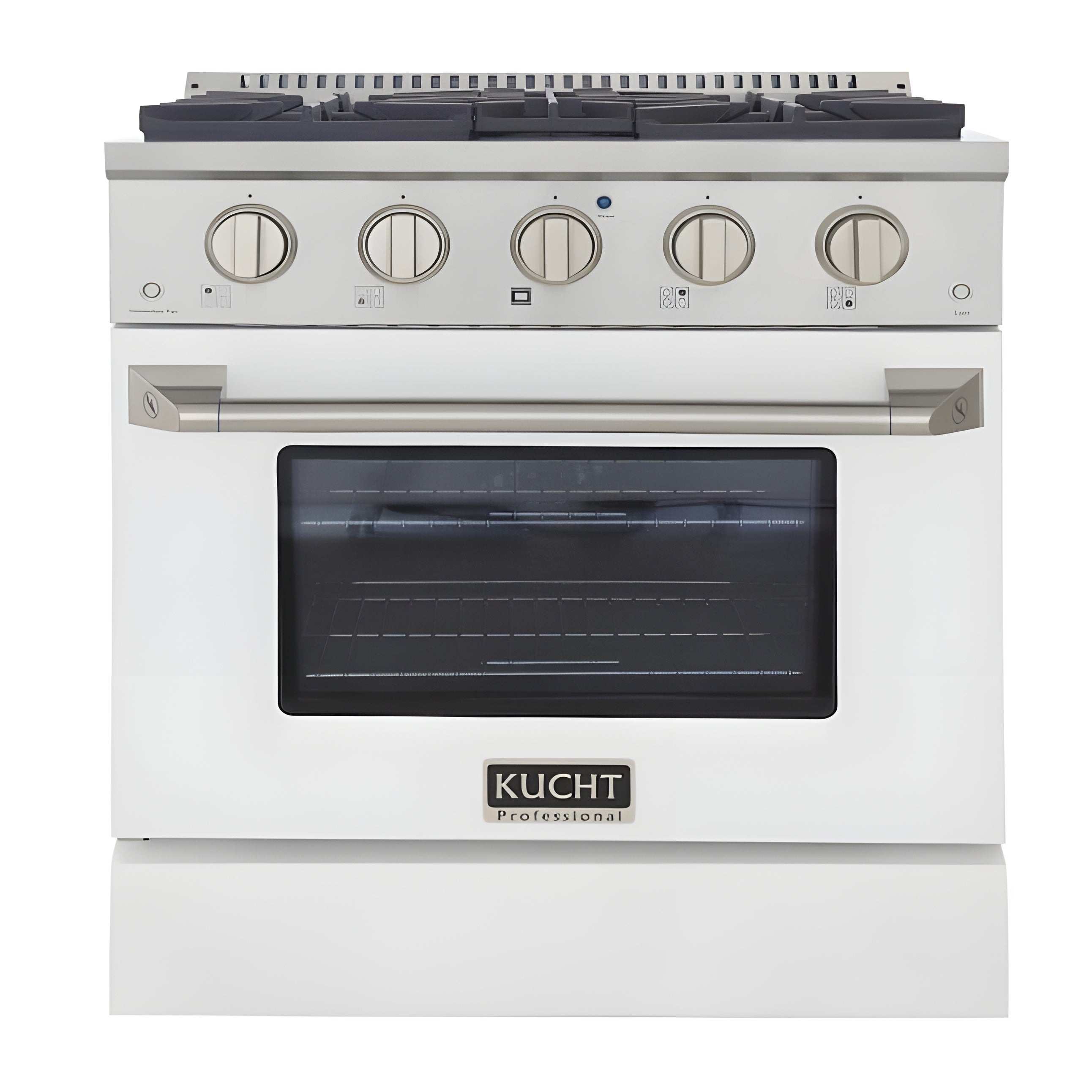 Kucht 30" Pro-Style Natural Gas Dual Fuel Range with 4 Burners in White - KDF302-W