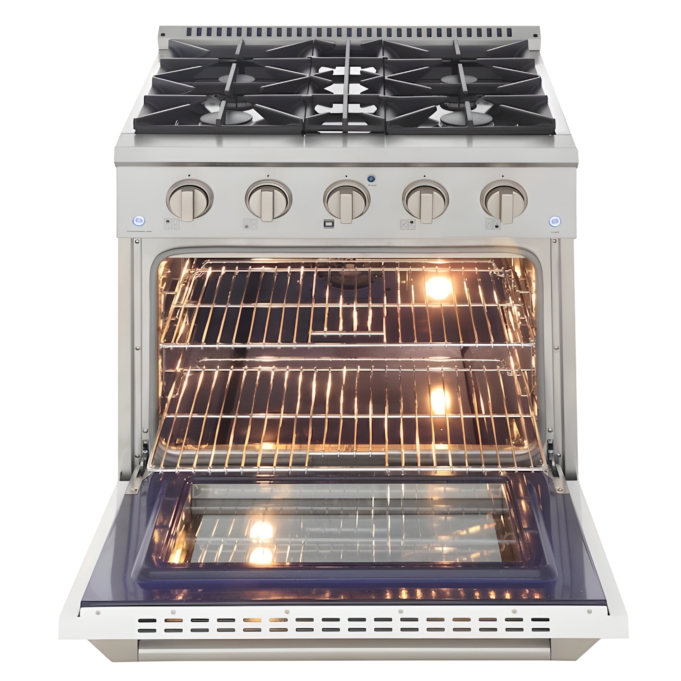 Kucht 30" Pro-Style Natural Gas Dual Fuel Range in White with Rose Gold Accents -  KDF302-W-ROSE