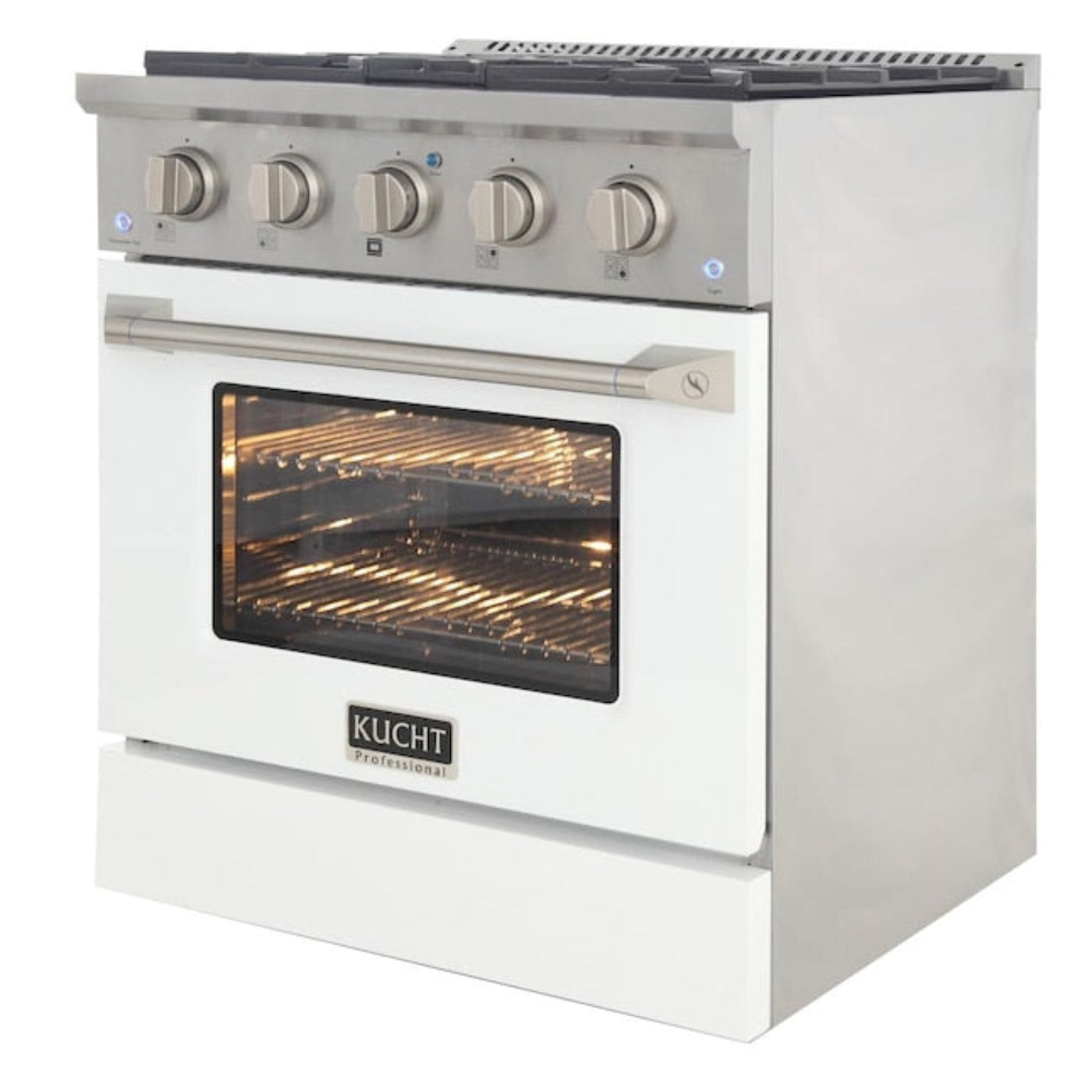 Kucht Professional 36 in. 5.2 cu ft. Natural Gas Range with Griddle and Silver Knobs -KRG3609U-S