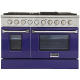 Kucht Professional 48 in. 6.7 cu ft. Natural Gas Range with Blue Door and Silver Knobs - KNG481-B
