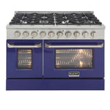 Kucht 48" Pro-Style Propane Gas Dual Fuel Range with 4 Burners in Blue -  KDF482/LP-B