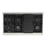 Kucht 48" Pro-Style Natural Gas Dual Fuel Range with 4 Burners in Stainless Steel - KDF482-S
