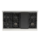 Kucht Professional 48 in. 6.7 cu ft. Natural Gas Range with Black Door and Silver Knobs - KNG481-K